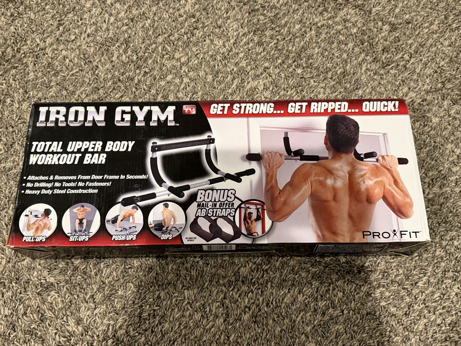 Iron Gym Total Upper Body Workout Bar Pull-Up/Sit-Up/Push-Up/Dip Bar
