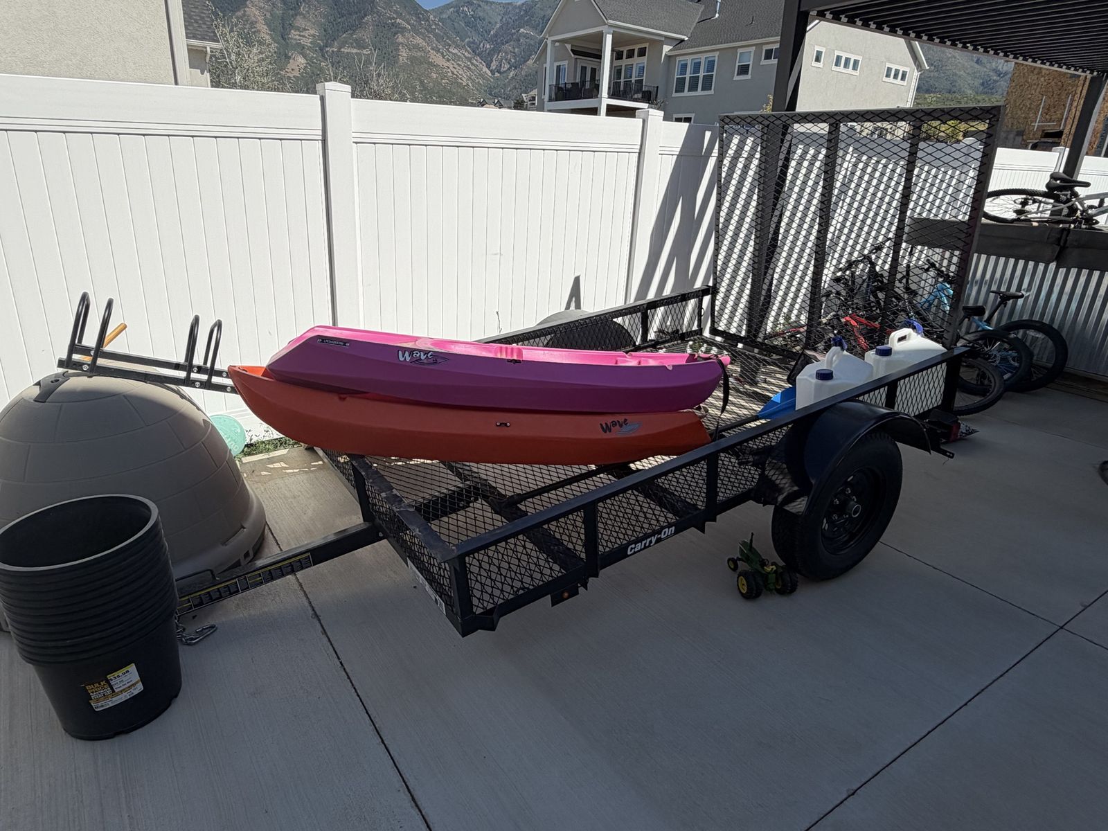 Carry-On Trailer Utility Trailer 5x8 Ft Mesh Deck Ramp Gate GVWR 2000 lbs