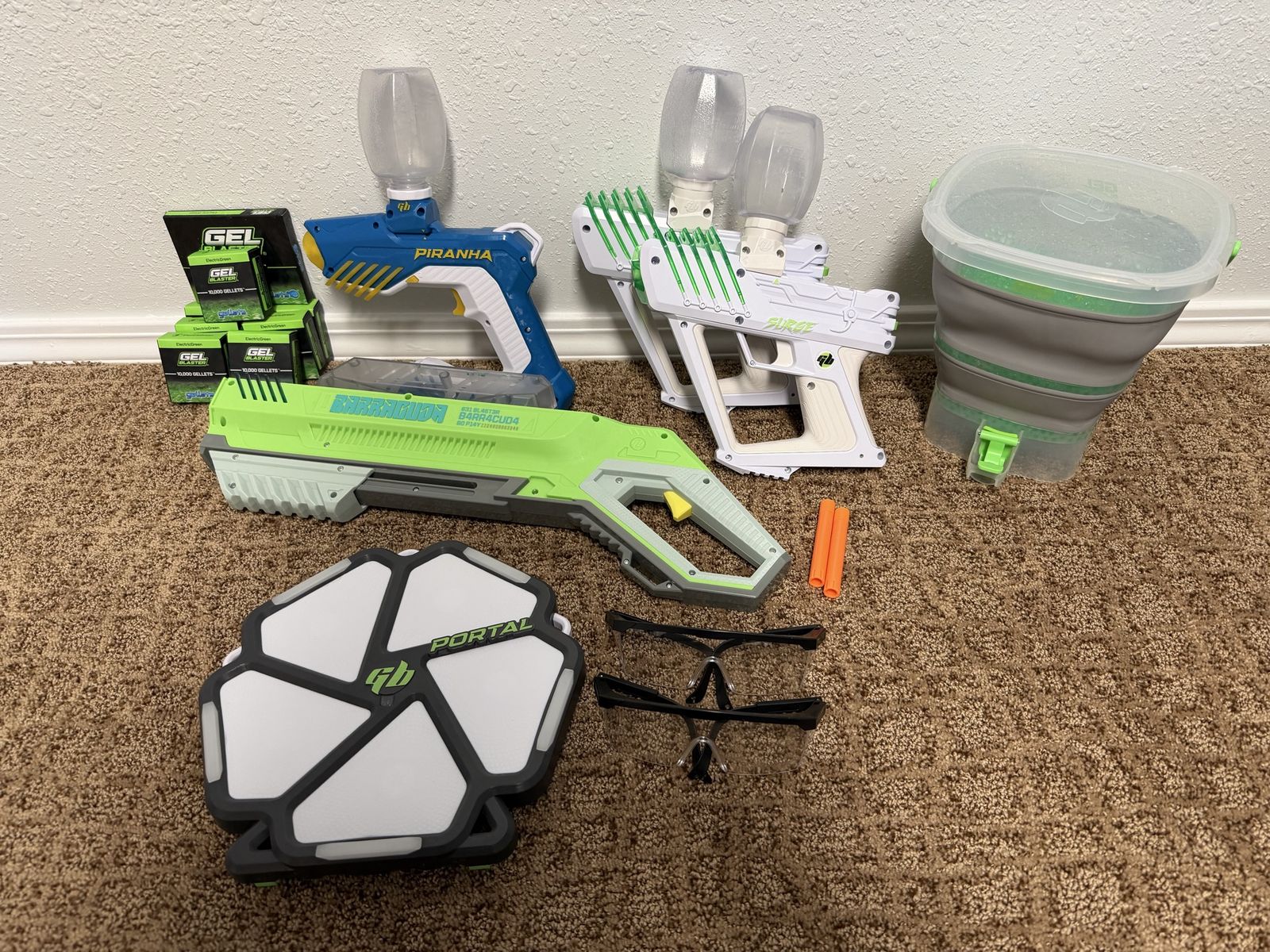Lot of Gel Blaster guns and accessories