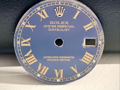 Rolex Ladies TT 26mm Oyster Perpetual Datejust Blue Roman Numeral Buckley Watch Dial only