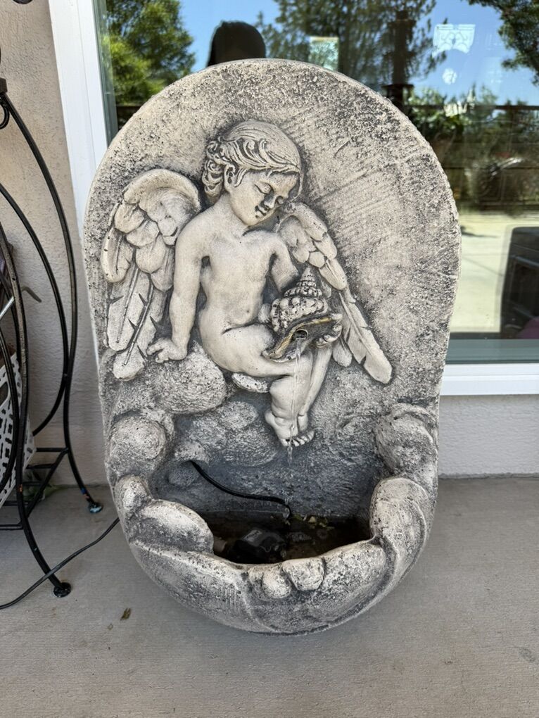 Heavy Concrete Angel Garden Fountain