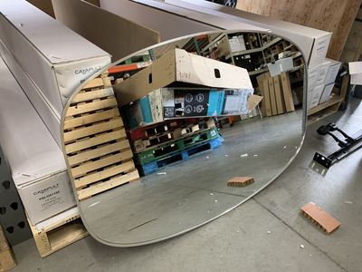 Sxiawe 30 in. W x 48 in. H Silver Oval Wall Mounted Aluminum Alloy Bathroom Mirror Decorative Mirror