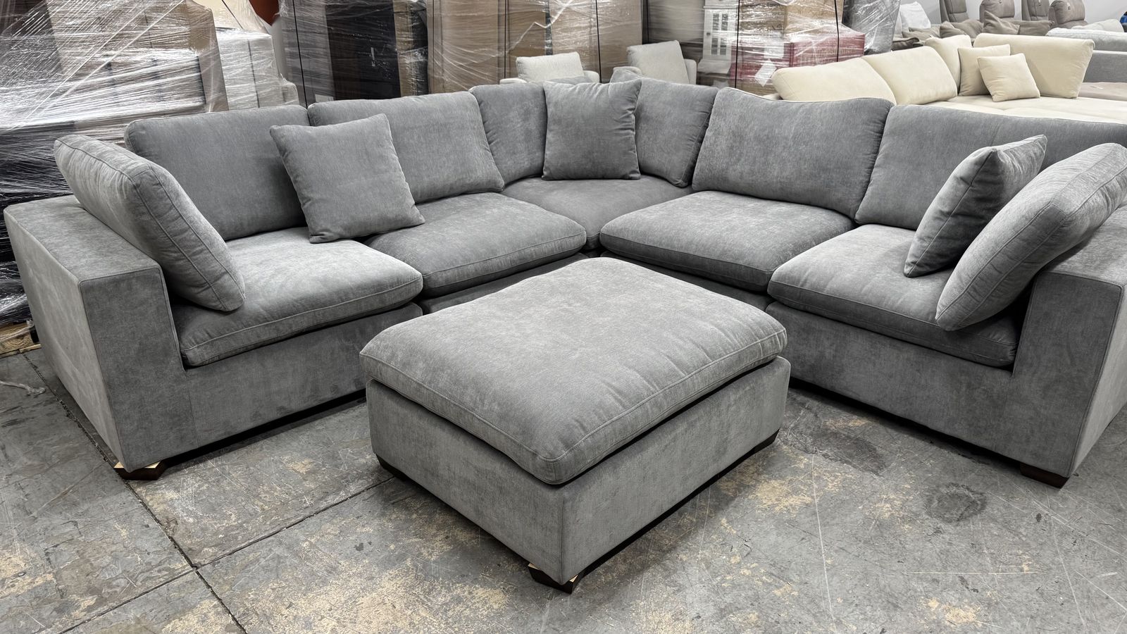Modular Ottoman Sectional 6 Pc Fabric