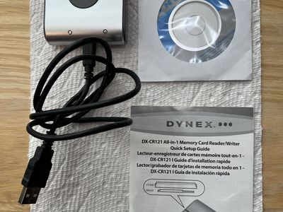 Dynex DX-CR121 All-in-1 Memory Card Reader/Writer with USB Cable & Software