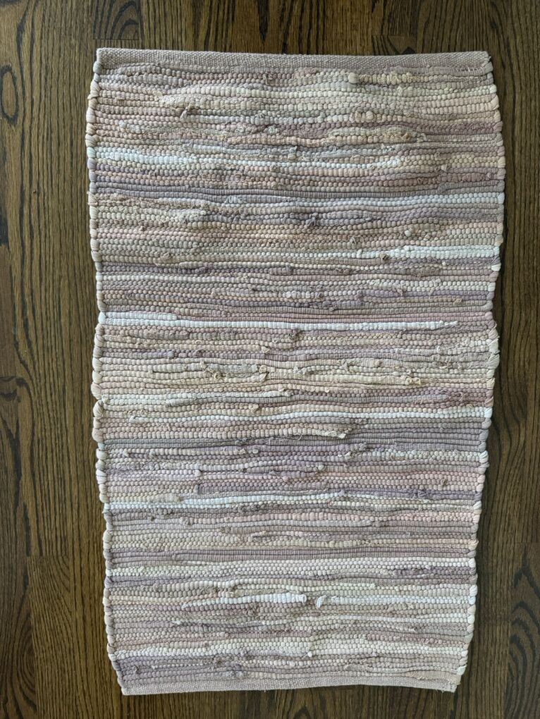 21 X 34 Inch VarIegated Hand woven Rag Rug