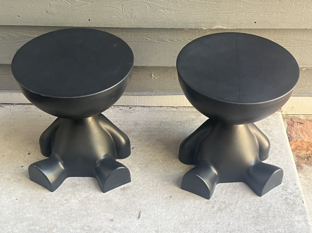 Modern Black Side Tables Storage Bear Shaped Dorm