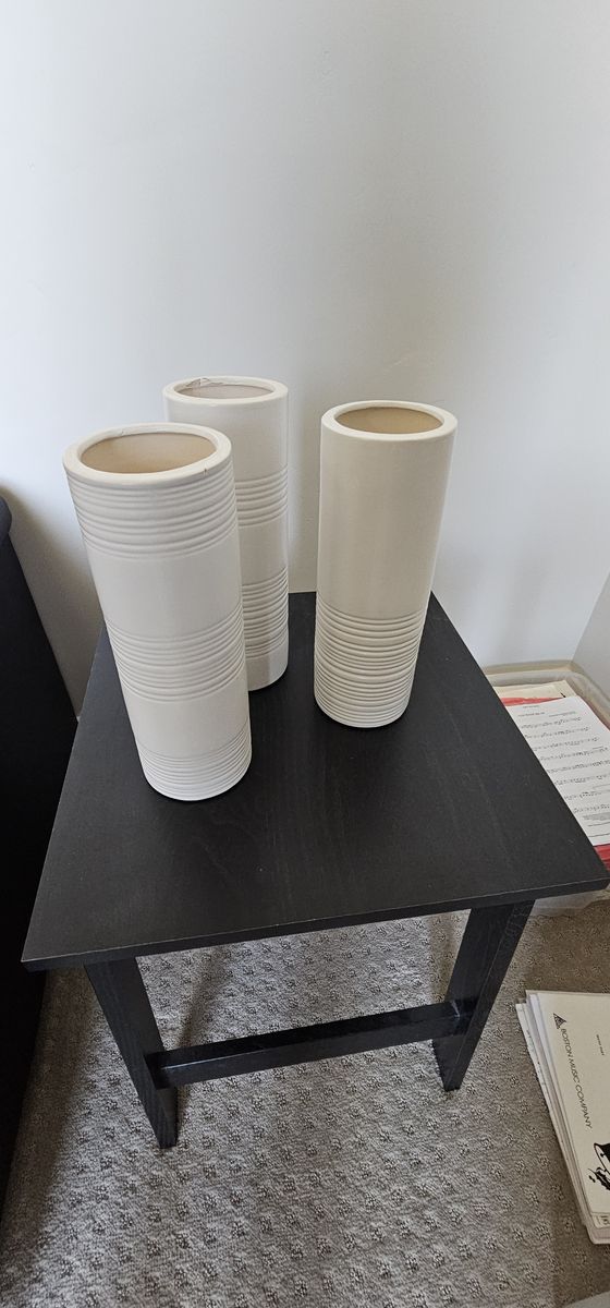Daemyn Matte White Vase (set of 3)