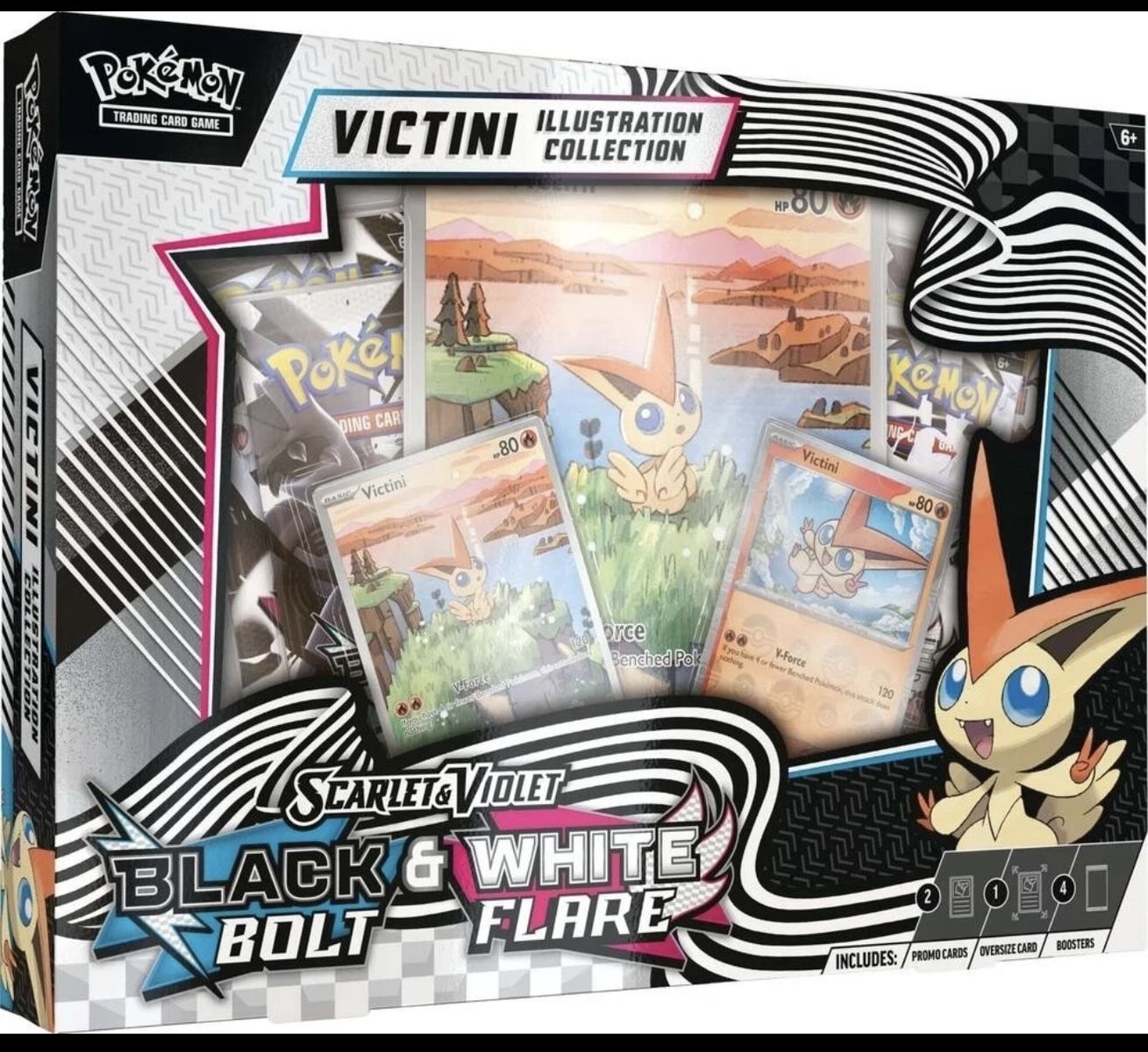 Pokémon TCG Victini Illustration Collection Box - Scarlet & Violet Black Bolt & White Flare