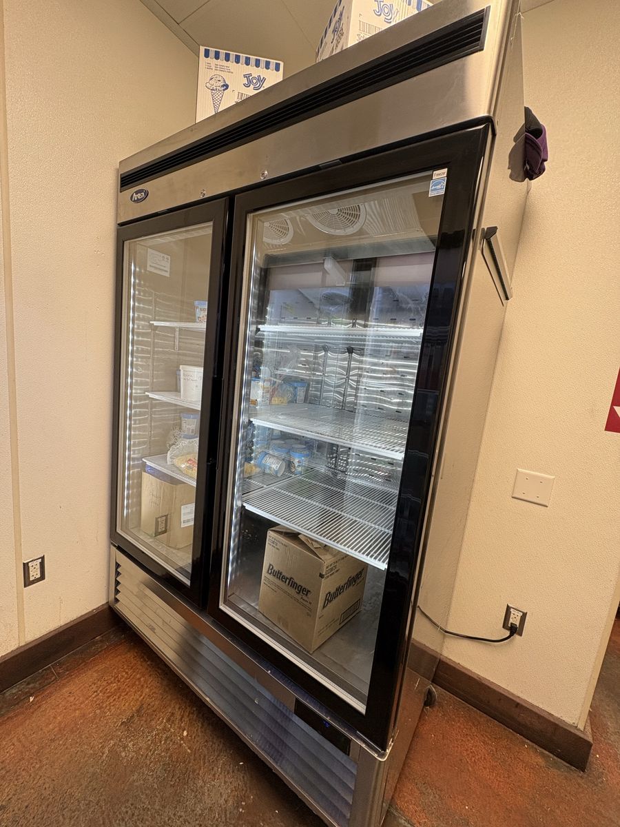 Midea MCF8703GR Stainless Steel Double Glass Door Commercial Freezer, 2019 Model