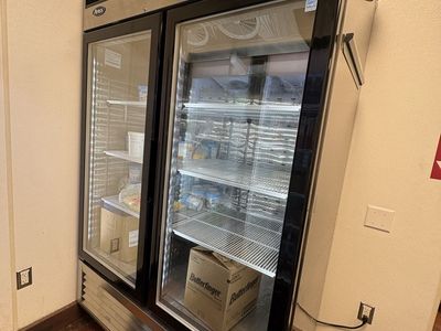 Midea MCF8703GR Stainless Steel Double Glass Door Commercial Freezer, 2019 Model