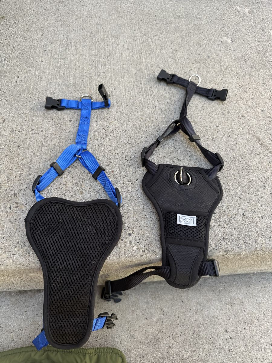 BLACK+DECKER Dog Harnesses - 2-Pack, Black & Blue, Adjustable, Padded for Comfort
