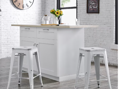 New - AC Pacific Distressed, Matte White+Brushed Black, Set of 2