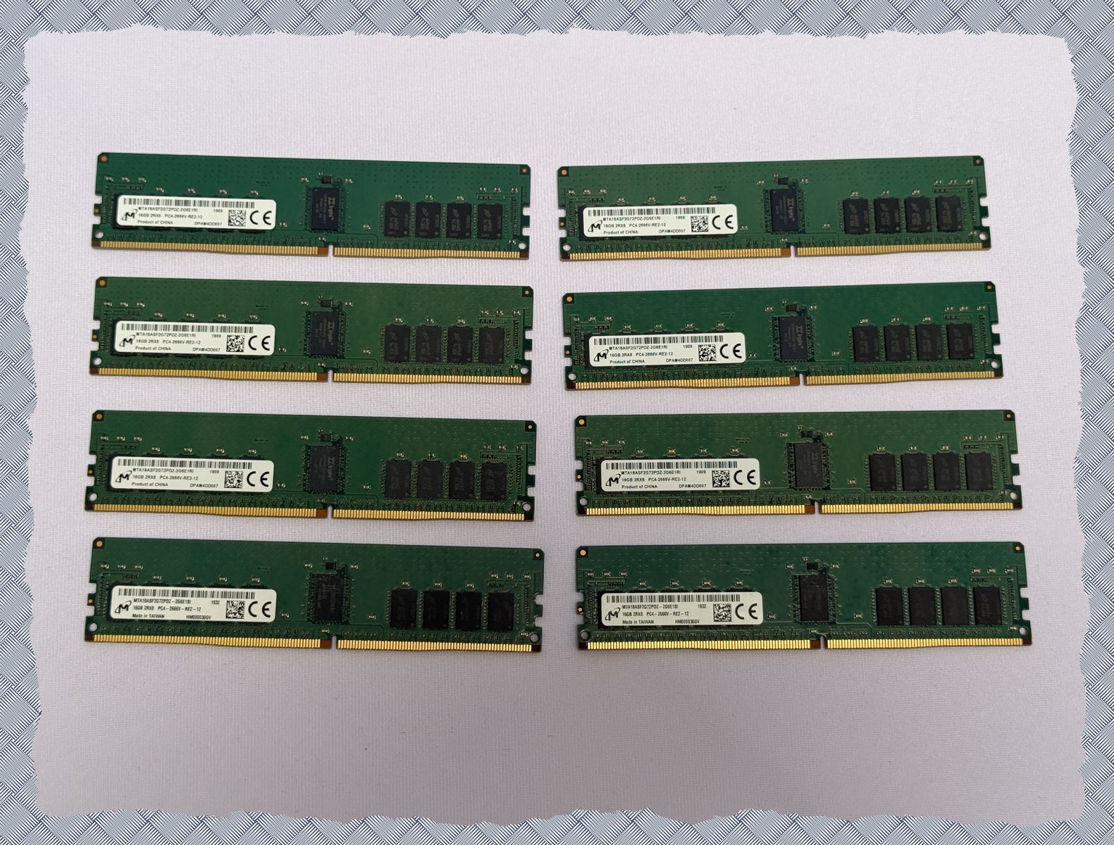 RAM 128 GB (x8) Micron 16GB PC4-21300 DDR4-2666MHz Registered ECC CL19 288-Pin DIMM 1.2V Dual Rank Memory Module