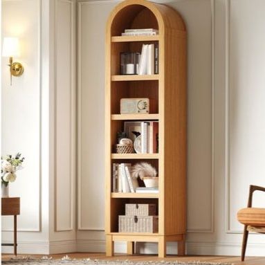 Donox 68.7” Tall Skinny Arched Bookshelf – Natural