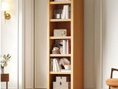 Donox 68.7” Tall Skinny Arched Bookshelf – Natural