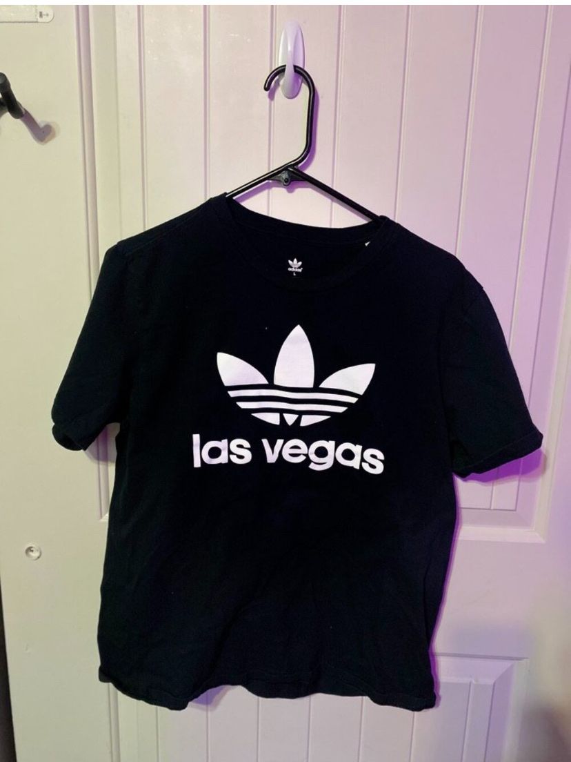 Adidas Originals Las Vegas Trefoil Graphic Black T-Shirt Large