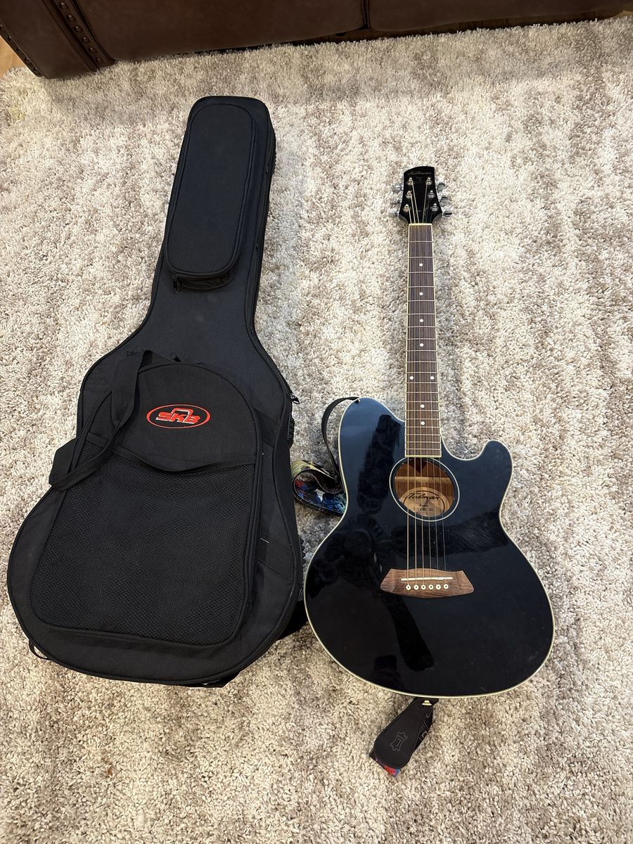 Ibanez Talman Acoustic Guitar Black with SKB Gig Bag and Strap