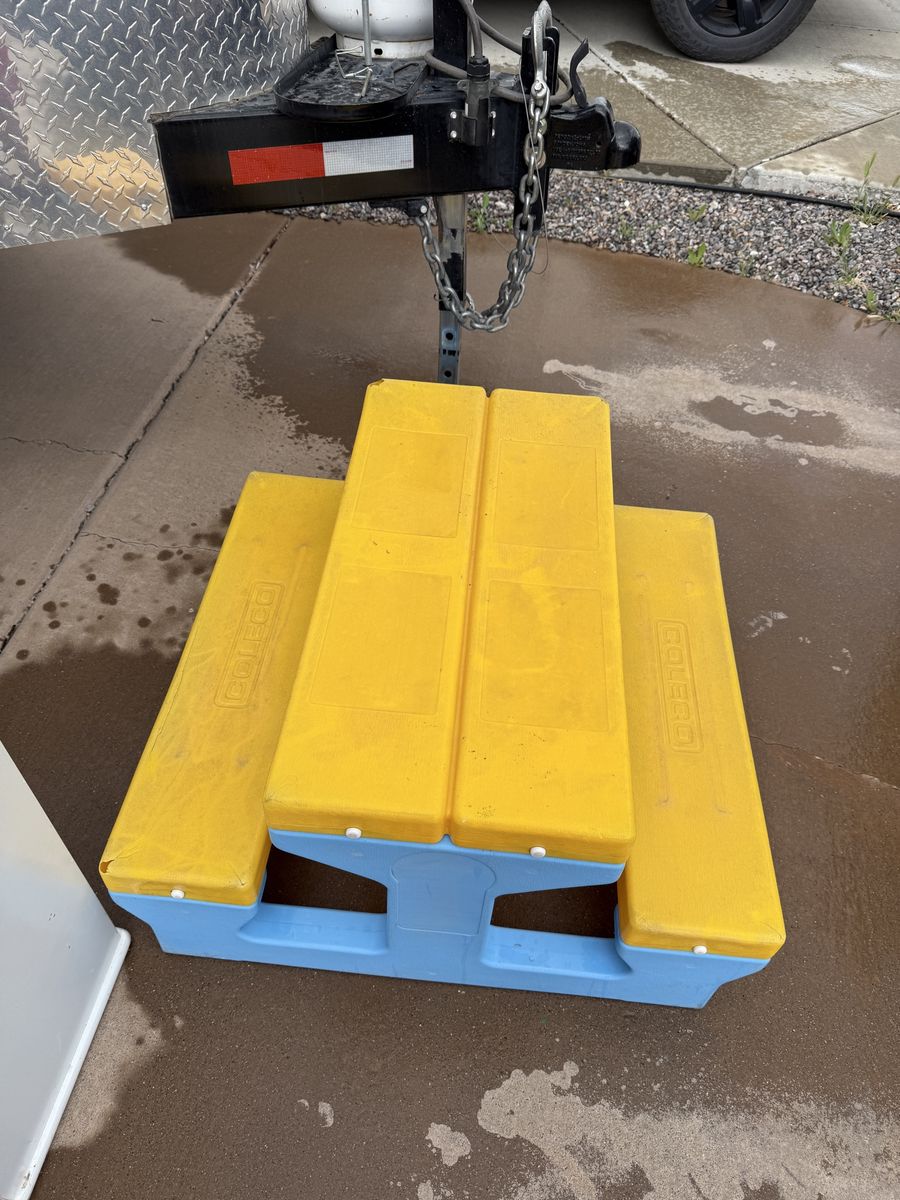 Little Tikes Castle Rock Adventure Slide & Step2 Picnic Table Yellow/Blue Kids Outdoor Play Set