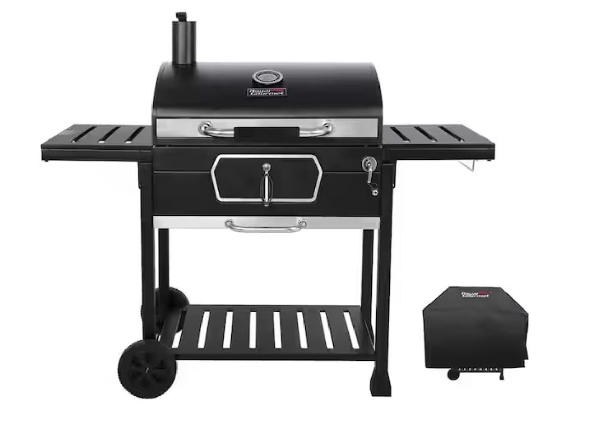 Royal Gourmet 30 in. Charcoal Grill with Cover, BBQ Smoker Picnic Camping Patio Backyard Cooking in Black