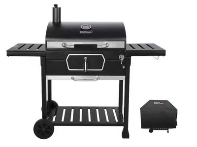 Royal Gourmet 30 in. Charcoal Grill with Cover, BBQ Smoker Picnic Camping Patio Backyard Cooking in Black