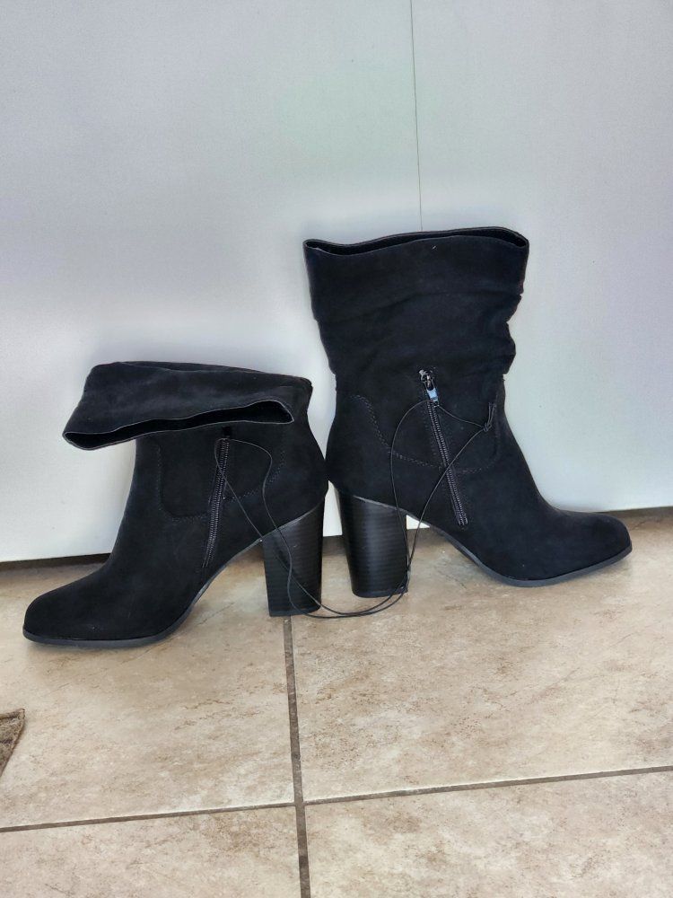Style&Co Saraa Womens Slouch Mid Shaft Boots Black