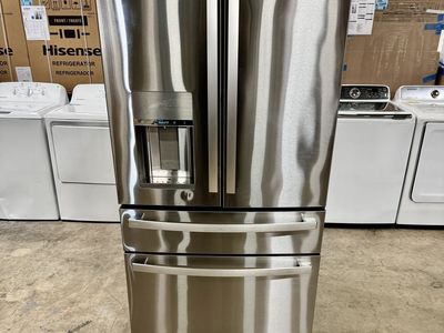 GE PROFILE FOUR DOOR STAINLESS STEEL FRENCH DOOR REFRIGERATOR