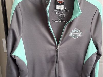 Harley-Davidson Women's Hellbender Full-Zip Track Jacket Gray/Mint Green Size m