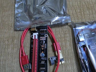 Qty 2 PCI-E 1X to 16X Graphics Card Extension Riser Cable with USB 3.0