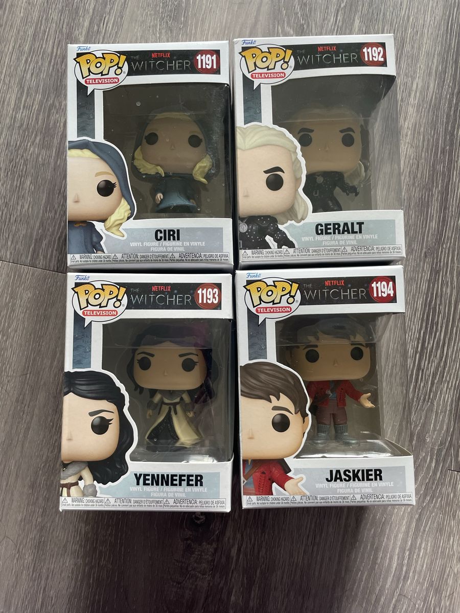 Funko Pop! The Witcher Set: Ciri (1191), Geralt (1192), Yennefer (1193), Jaskier (1194)