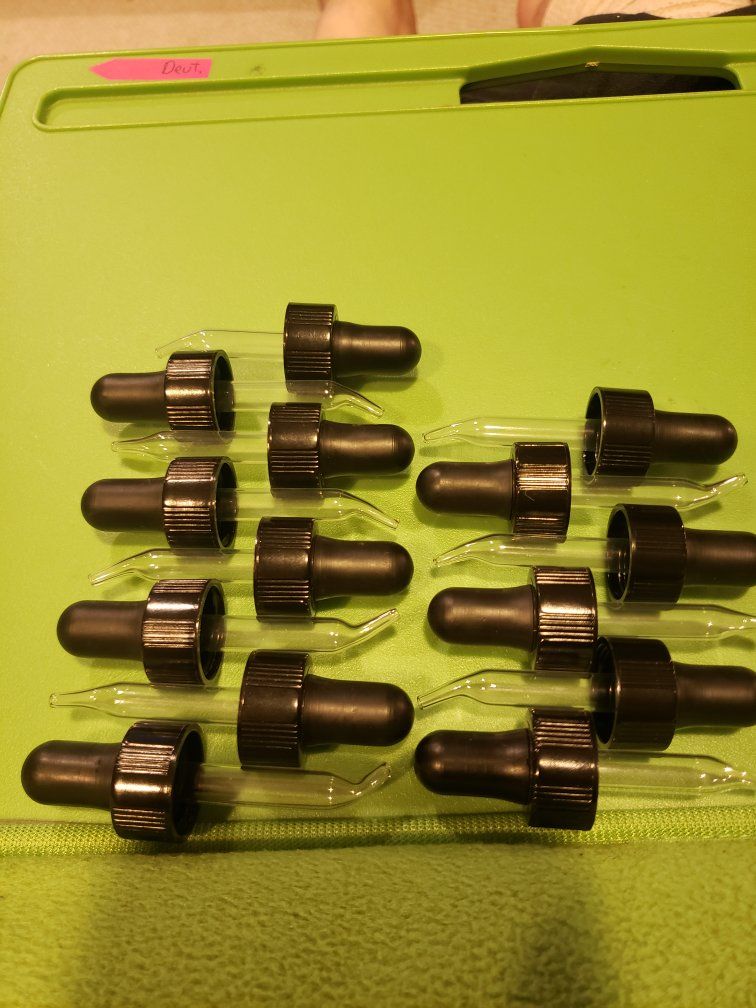 Glass Droppers for 5 ml or 2 drams bottles - NEW - Qty 14 - Great for doTERRA
