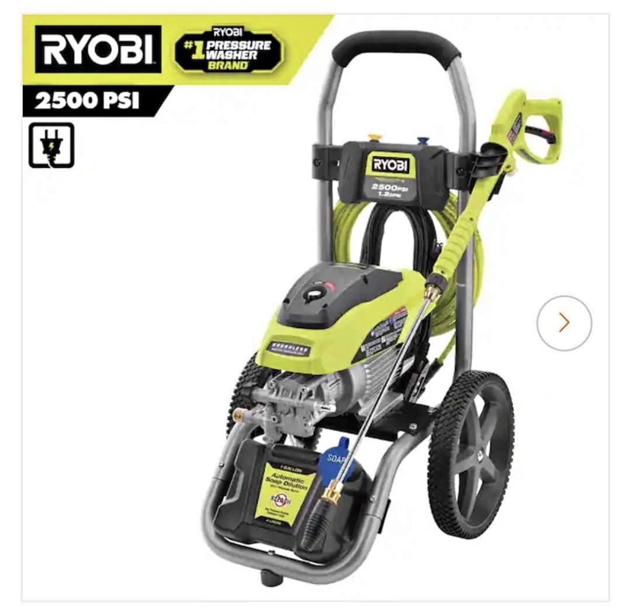 Ryobi Brushless 2500 PSI Electric Pressure Washer
