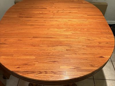 Solid Wood Oval Extension Dining Table with Two Removable Leaves