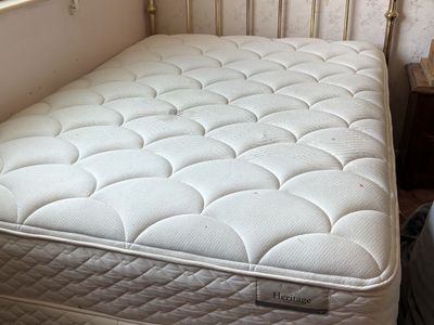 Brass full size bed, includes mattress and box springs