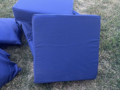 Outdoor Patio Cushions - Set of 6 Navy Blue, Weather-Resistant, Zippered Covers