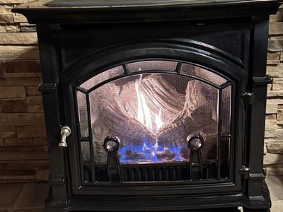 Black Enamel Gas Stove Fireplace