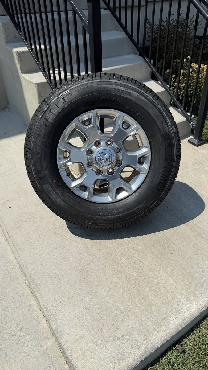 Dodge Ram 3500 Rims and Tires 275/70R18 Michelin LTX AT2 Load E