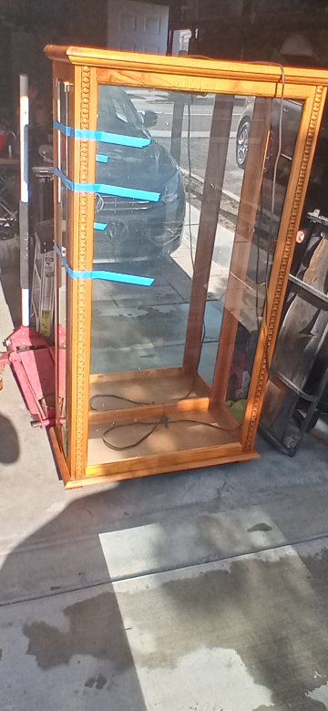 Elegant Wooden Curio Cabinet with Glass