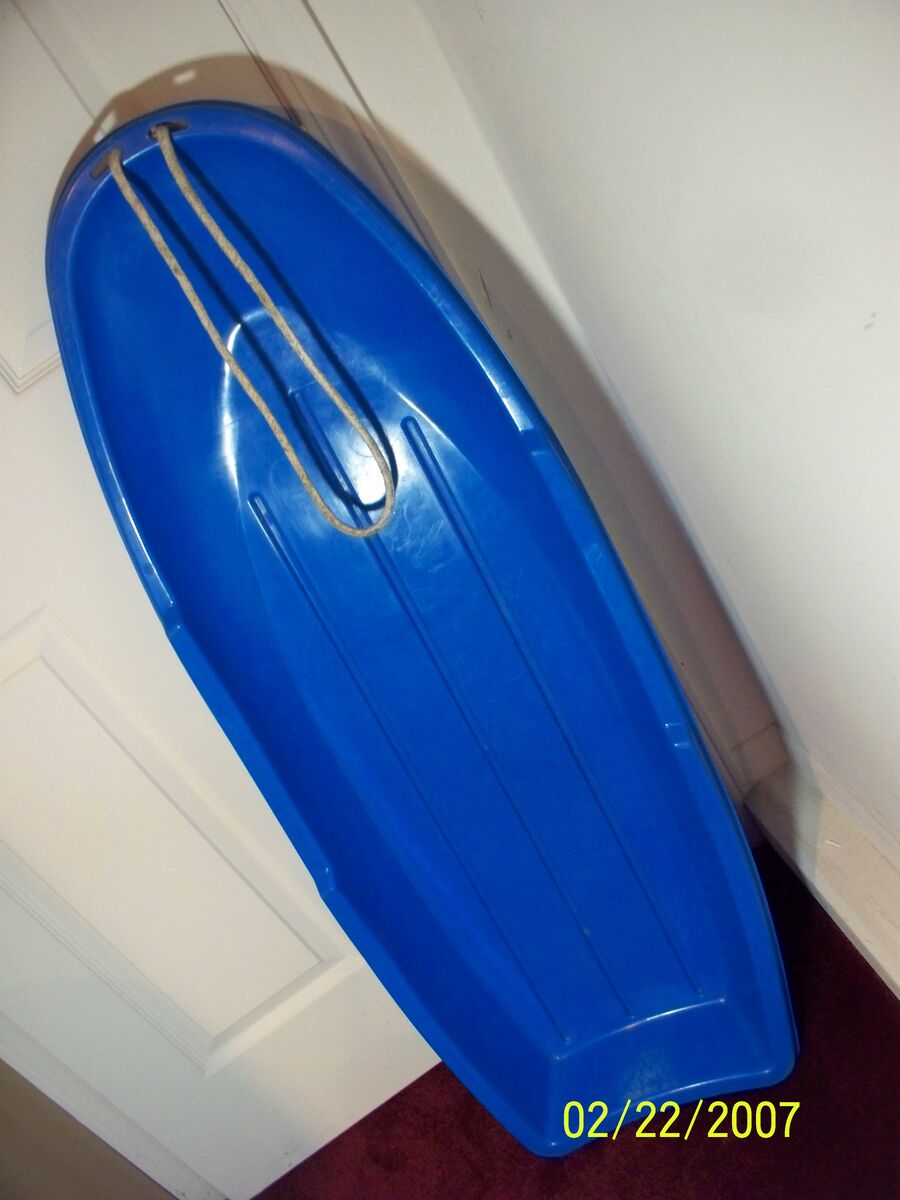 Blue Snow Sled for 2 Children or 1 Adult.  46" long X 17" wide