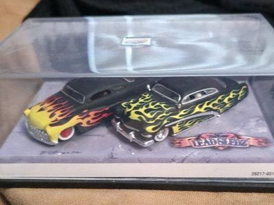 Hot Wheels 'Leadsledz' 1:64 Scale Die-Cast Car Set - Black with Flames (2 Cars)