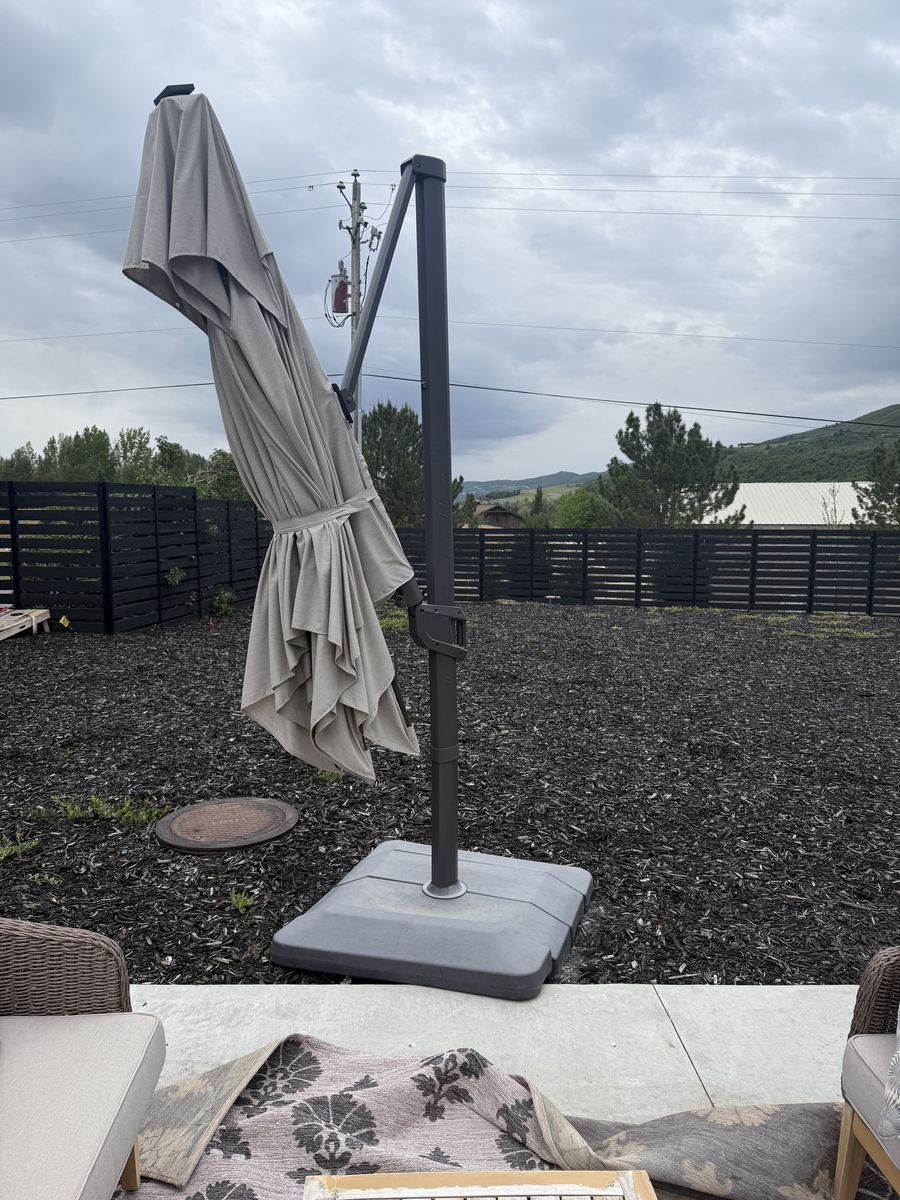 SunVilla 13ft. Round 3-Tier Cantilever Umbrella W/ lights