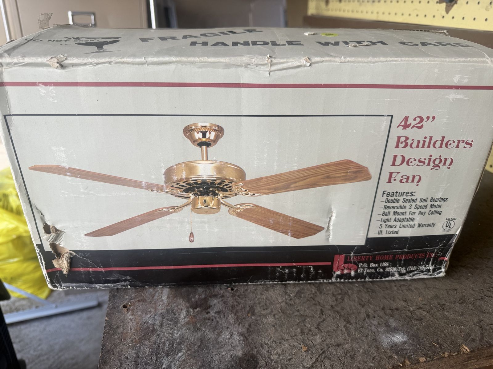 6 ceiling fans - various types - 1 nib, 5 used