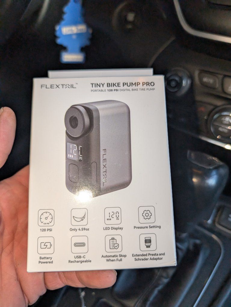 Tiny portable bike pump pro