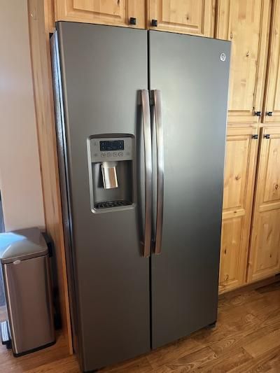 GE side-by-side, slate color refrigerator for sale