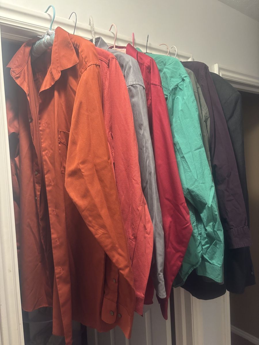 7 XL Men's Long Sleeve Button-Up Shirts Lot - Assorted Colors