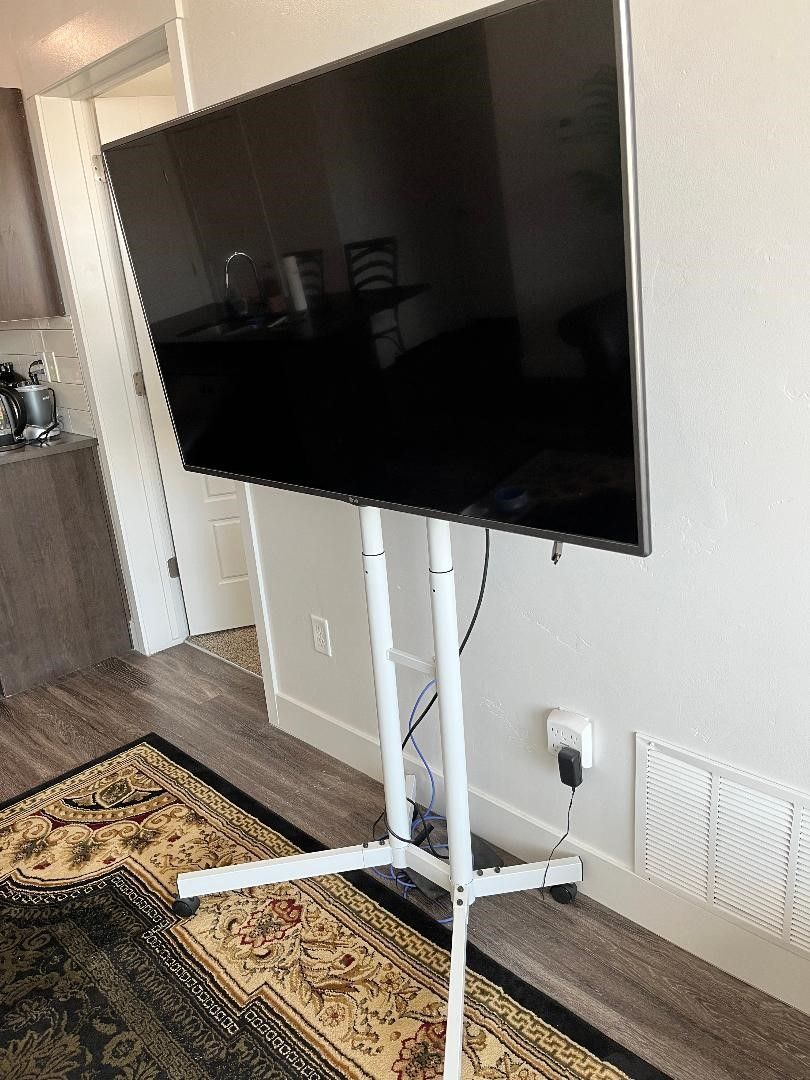 50 Inch TV with Rolling Stand
