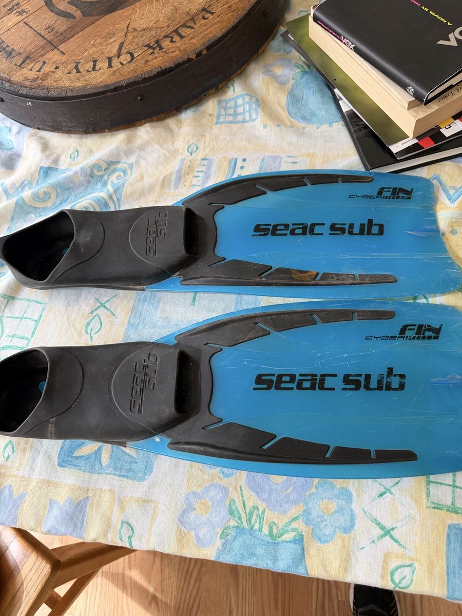 Seac Sub Cyber Fin Blue Swim Fins Size 38-39 / US 5-6 Made in Italy
