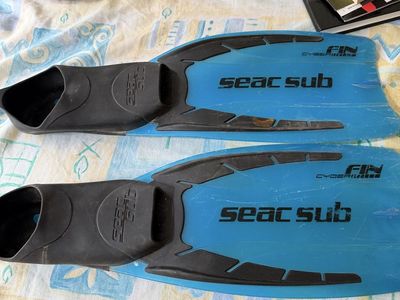 Seac Sub Cyber Fin Blue Swim Fins Size 38-39 / US 5-6 Made in Italy