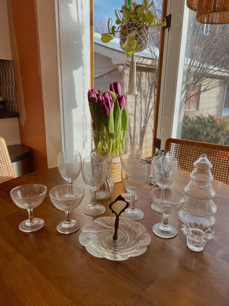 Mixed Vintage Stemware & Crystal Glassware Lot