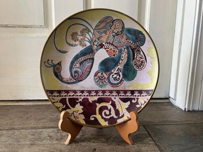Decorative Paisley Art Plate / Boho Floral Accent Plate