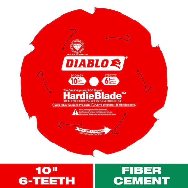10" James Hardie Fiber-cement Saw Blade